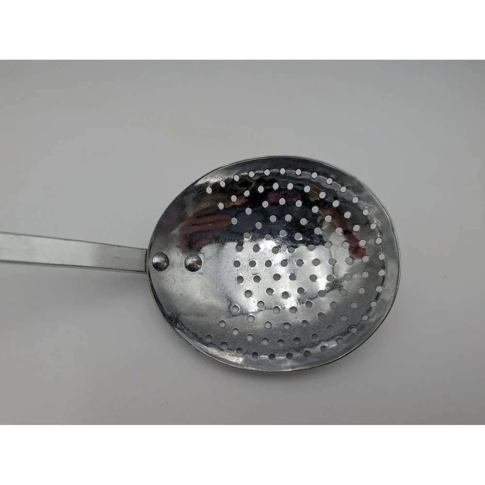 Alfra Skimmer Spoon Silver Stainless Steel Long Hook Handle Italy Vintage